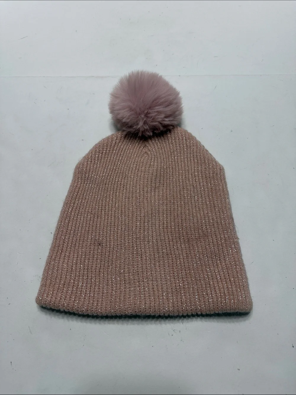 Sparkle Ribbed Knit Beanie - Dusty Rose